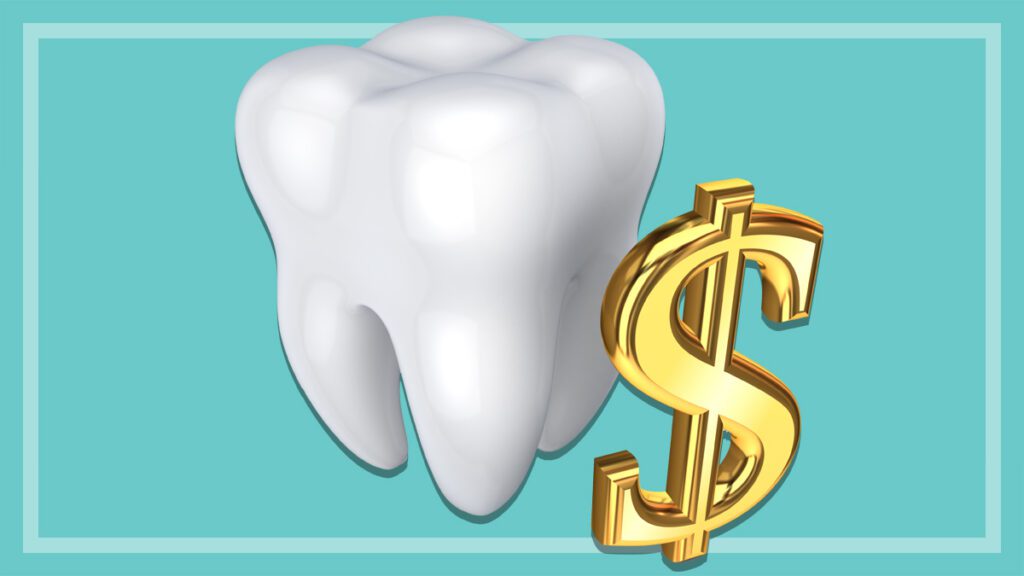 A big size tooth along with a dollar sign